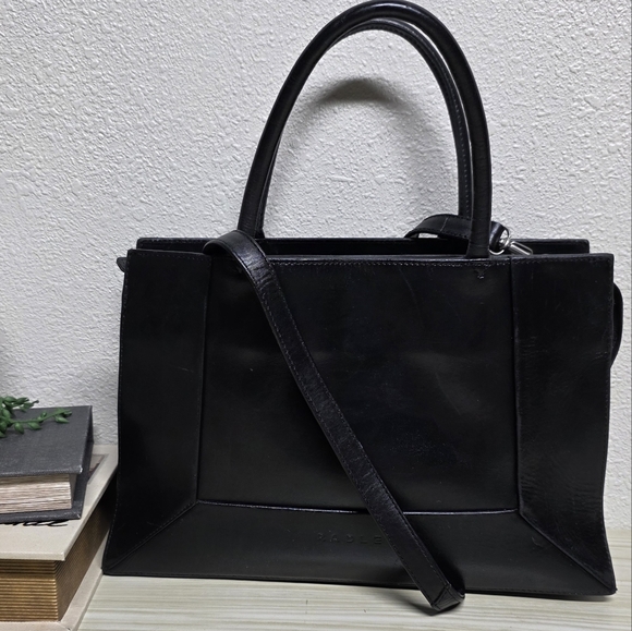 Radley London Black Leather Hand Bag with Detachable Shoulder Strap - Picture 1 of 16